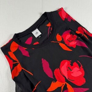 Cabi Women's Size S Black Floral Sleeveless Shell Tank Complete Top 4552